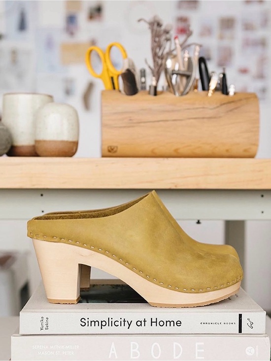 Bryr Shoes - Bryr Mustard Yellow Leather Clog Mule